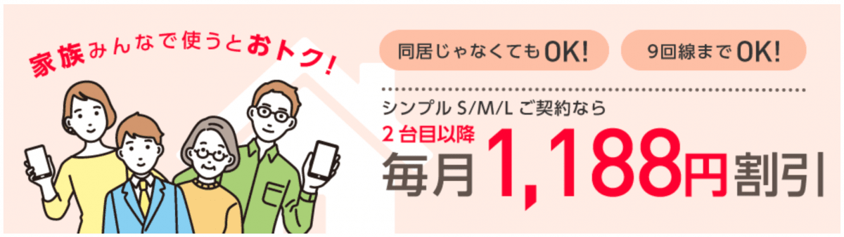 ワイモバイル　家族