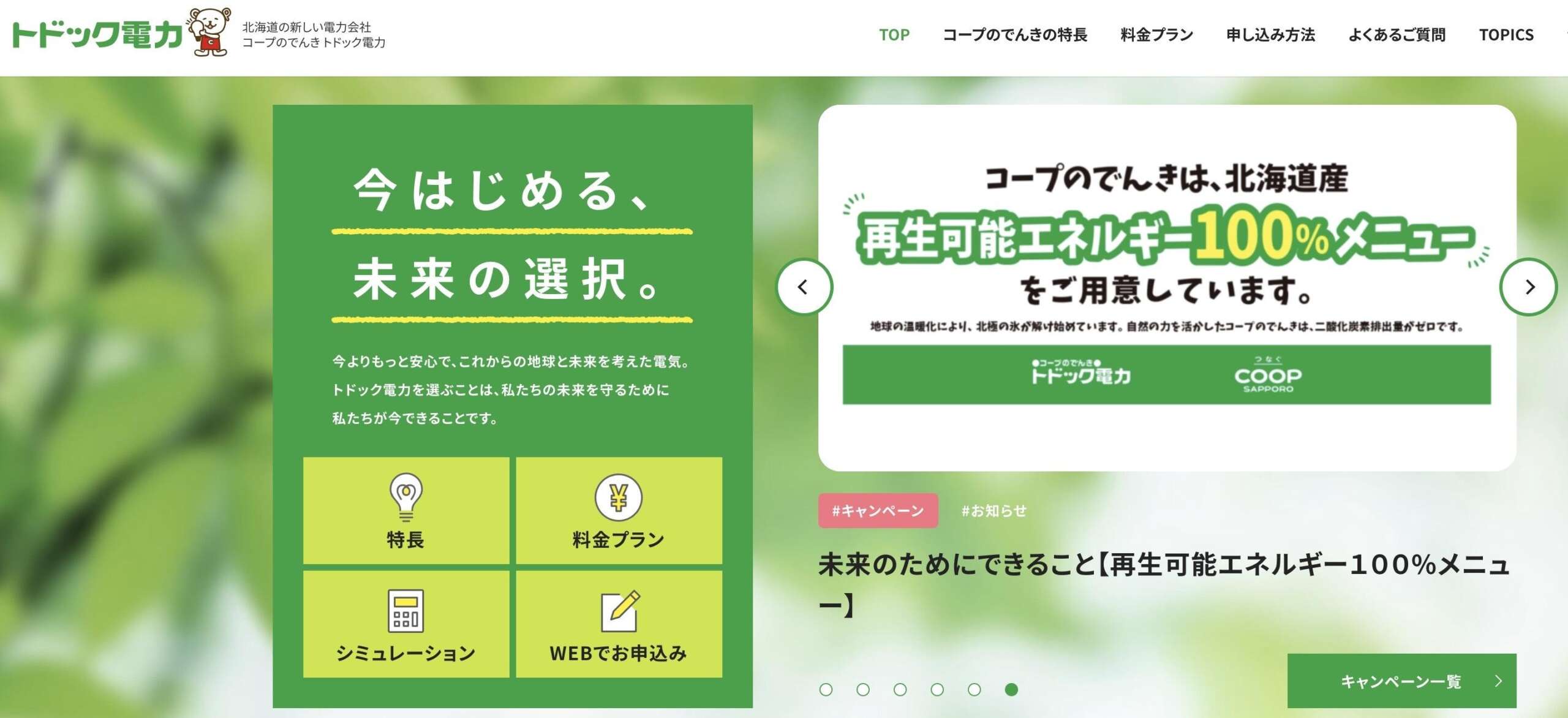 トドック電力　トップページ