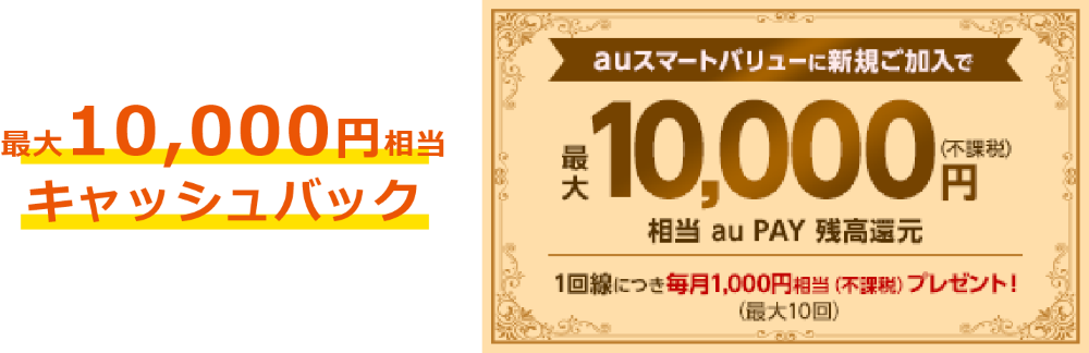 10,000円キャッシュバッククーポン