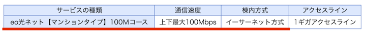 eo光　マンション　100Mbps