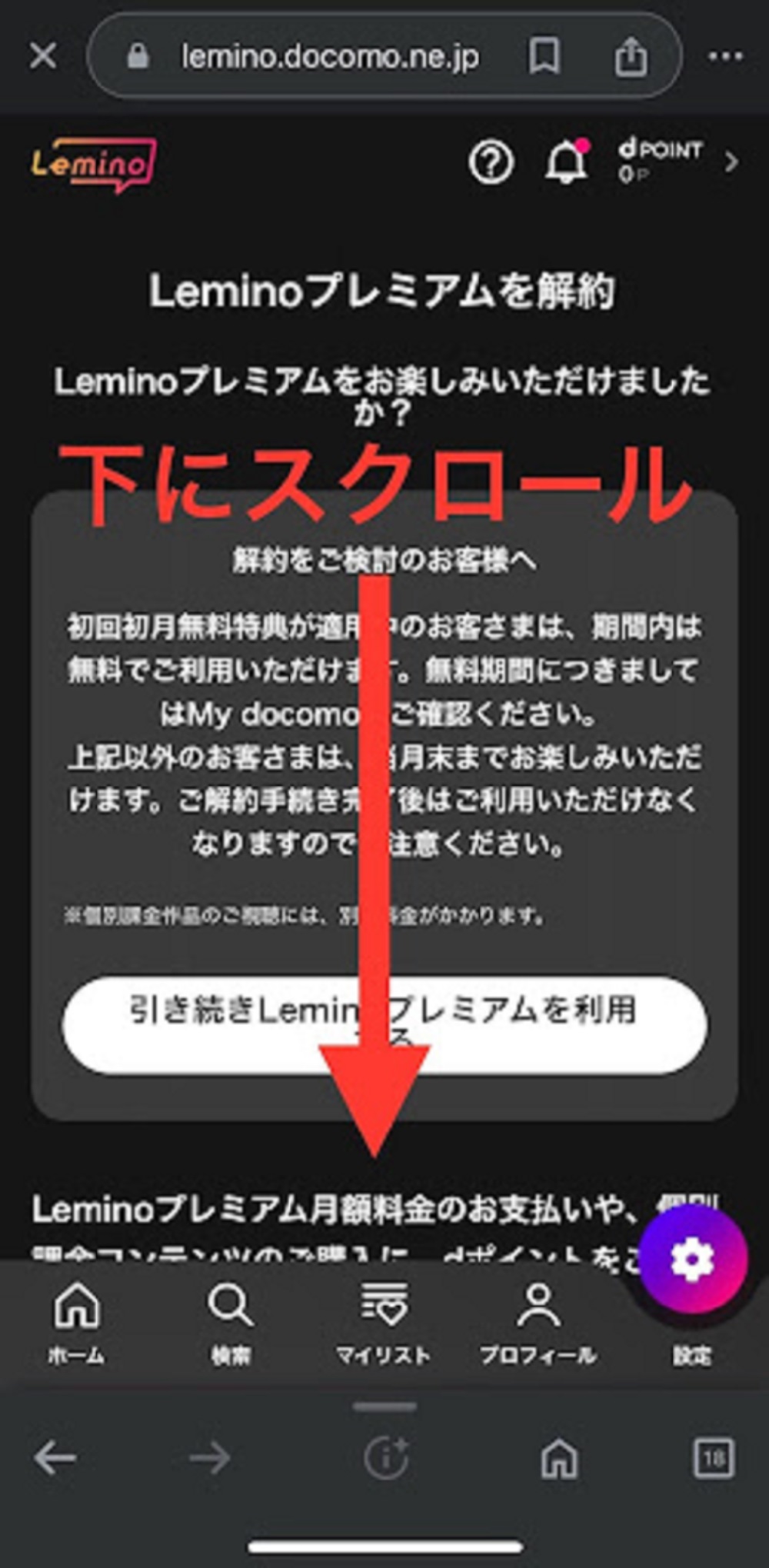 Lemino Web kaiyaku page
